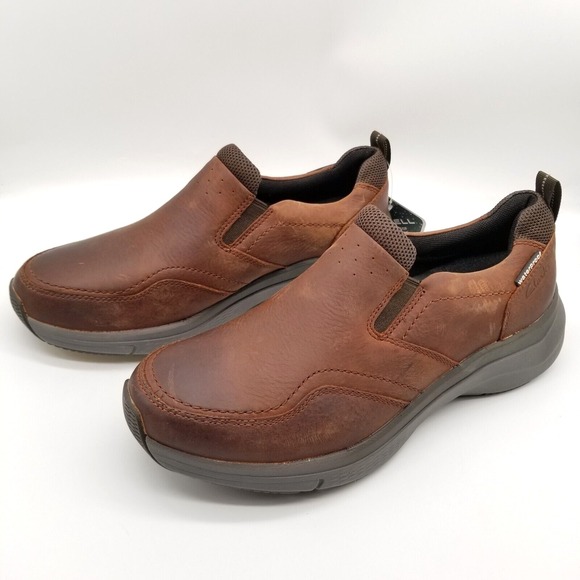 Clarks Men's Wave 2.0 Edge Loafer Brown Oily Leather Sz 9 Slip On Casual Office
